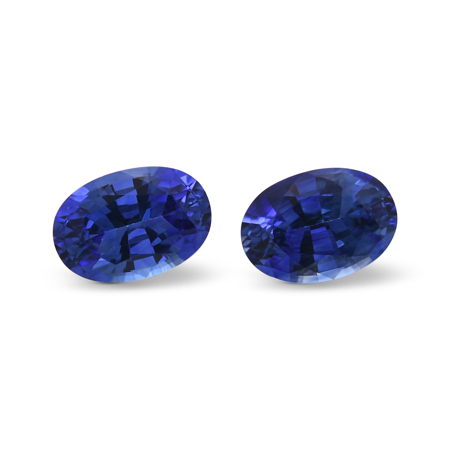 Paar ovale blaue Saphire aus Sri Lanka, 3,70 Karat