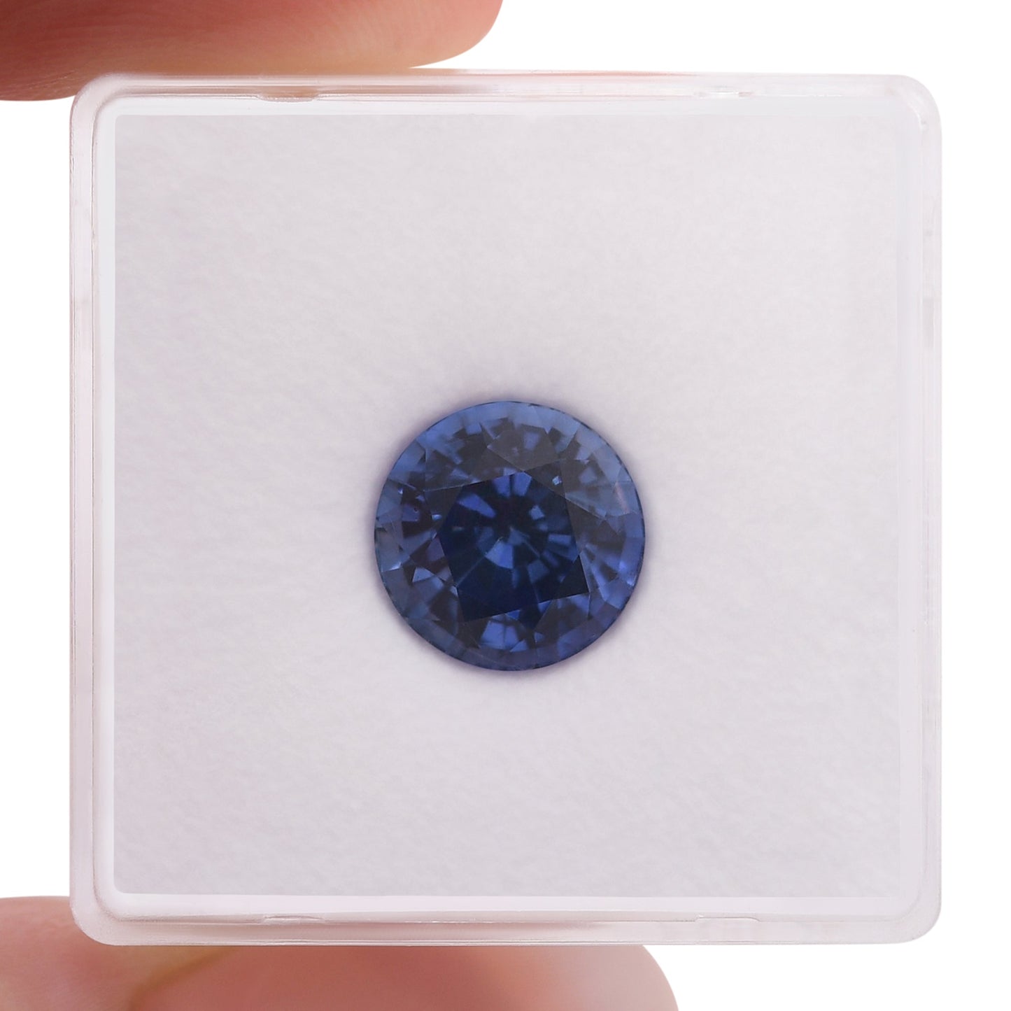 3,85 Karat blauer runder Saphir aus Sri Lanka (CD)