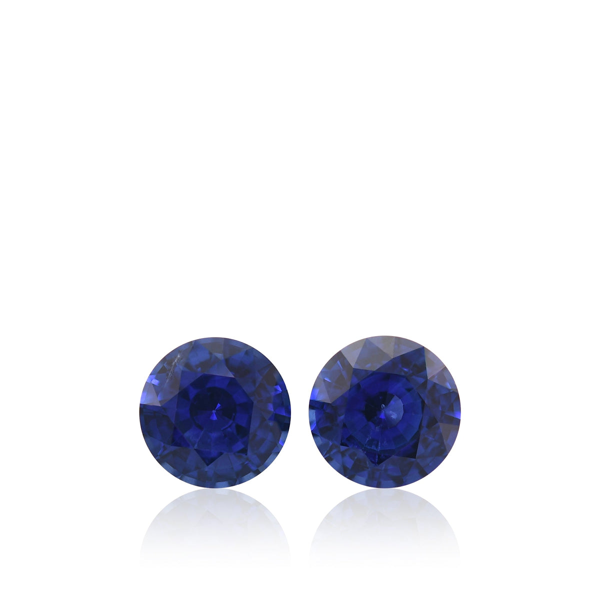 3,97 Karat blaue runde Saphire aus Sri Lanka (Paare)