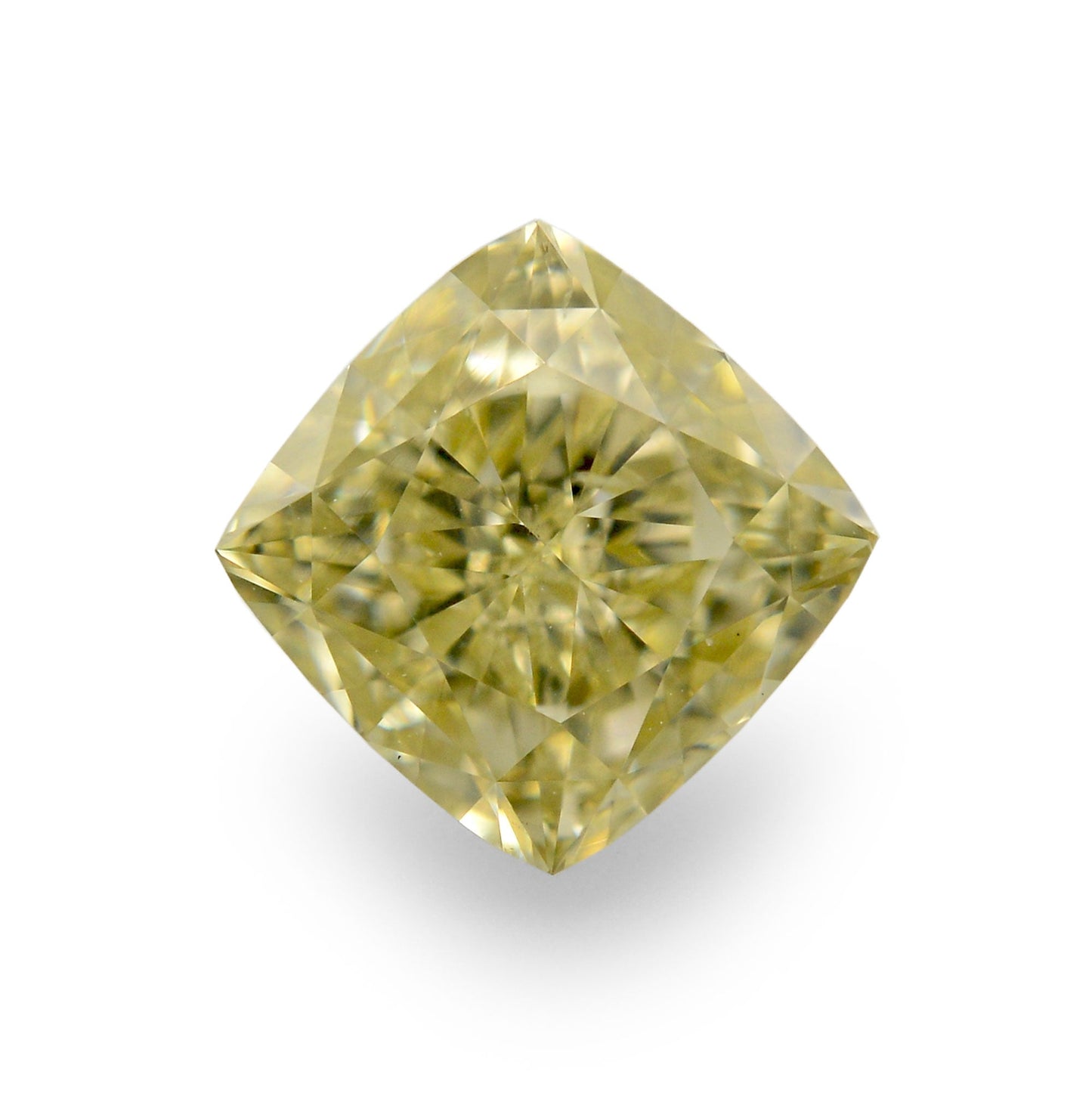 0,91 Karat Fancy Brownish Greenish Yellow Cushion Diamond SI1 GIA
