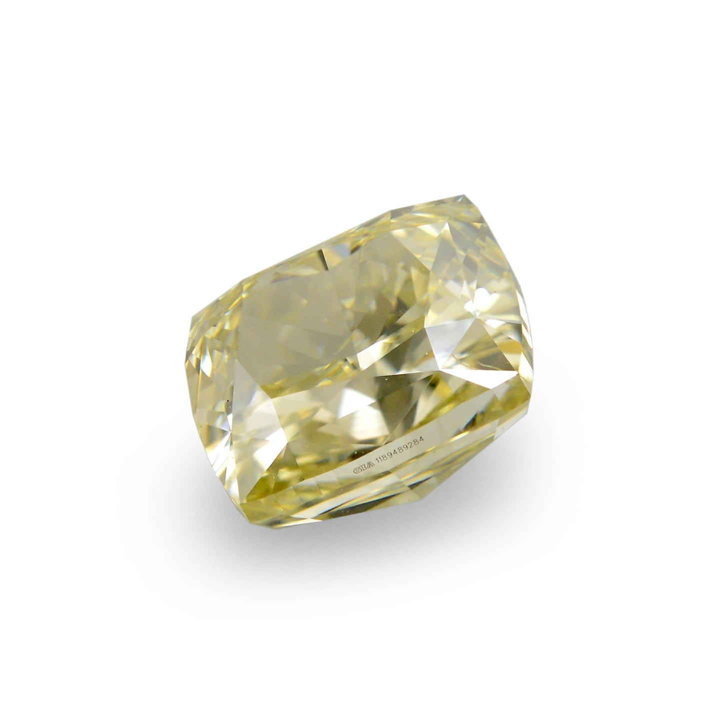 0,91 Karat Fancy Brownish Greenish Yellow Cushion Diamond SI1 GIA