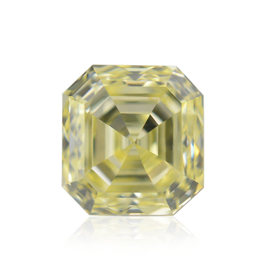 0.62 Carat Fancy Yellow Asscher Diamond VVS2 IGI