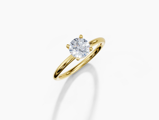 18K Round 0.7 Carat F/G VS/SI Plain Plain 4Pr Diamond Ring