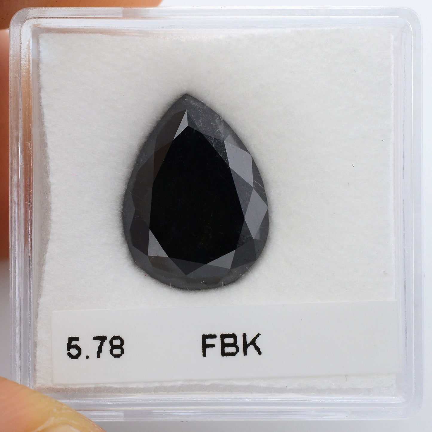 5,78 Karat Fancy Black Pear Diamond GIA