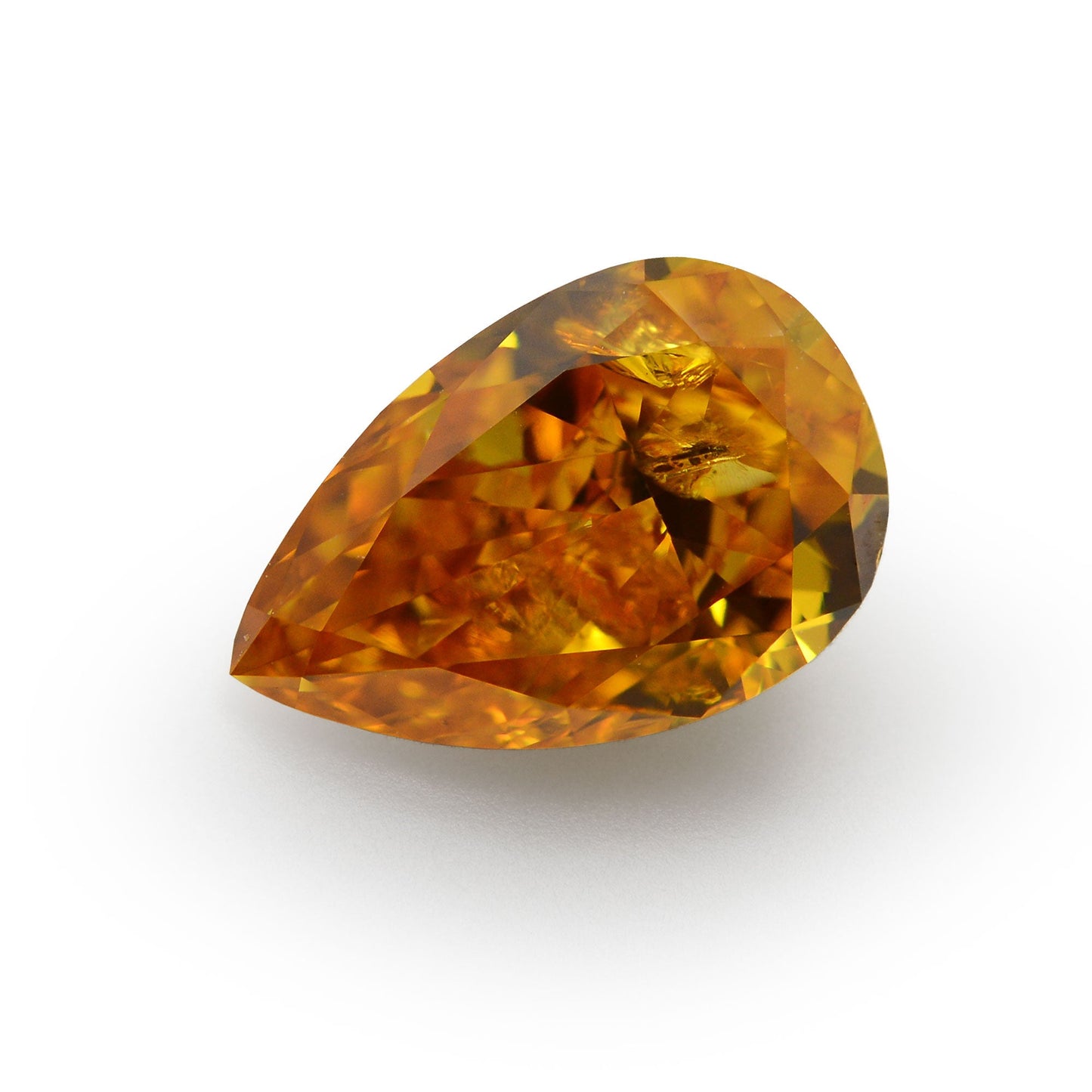 1,26 Karat Fancy Vivid Yellowish Orange Birnenförmiger Diamant (I1) GIA