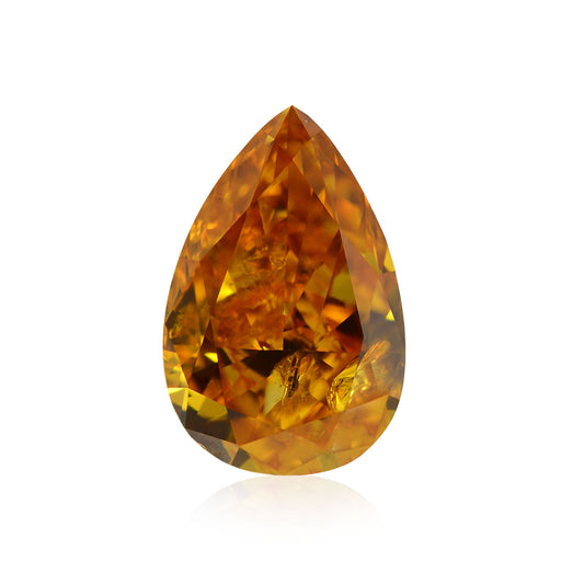 1,26 Karat Fancy Vivid Yellowish Orange Birnenförmiger Diamant (I1) GIA