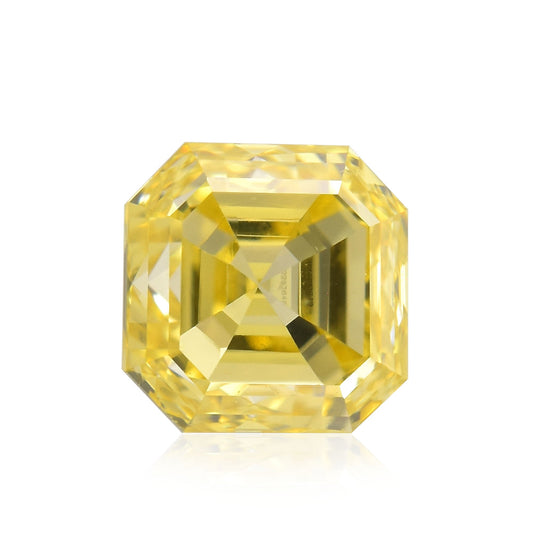 0,39 Karat Fancy Intense Yellow Asscher-Diamant VS2 GIA