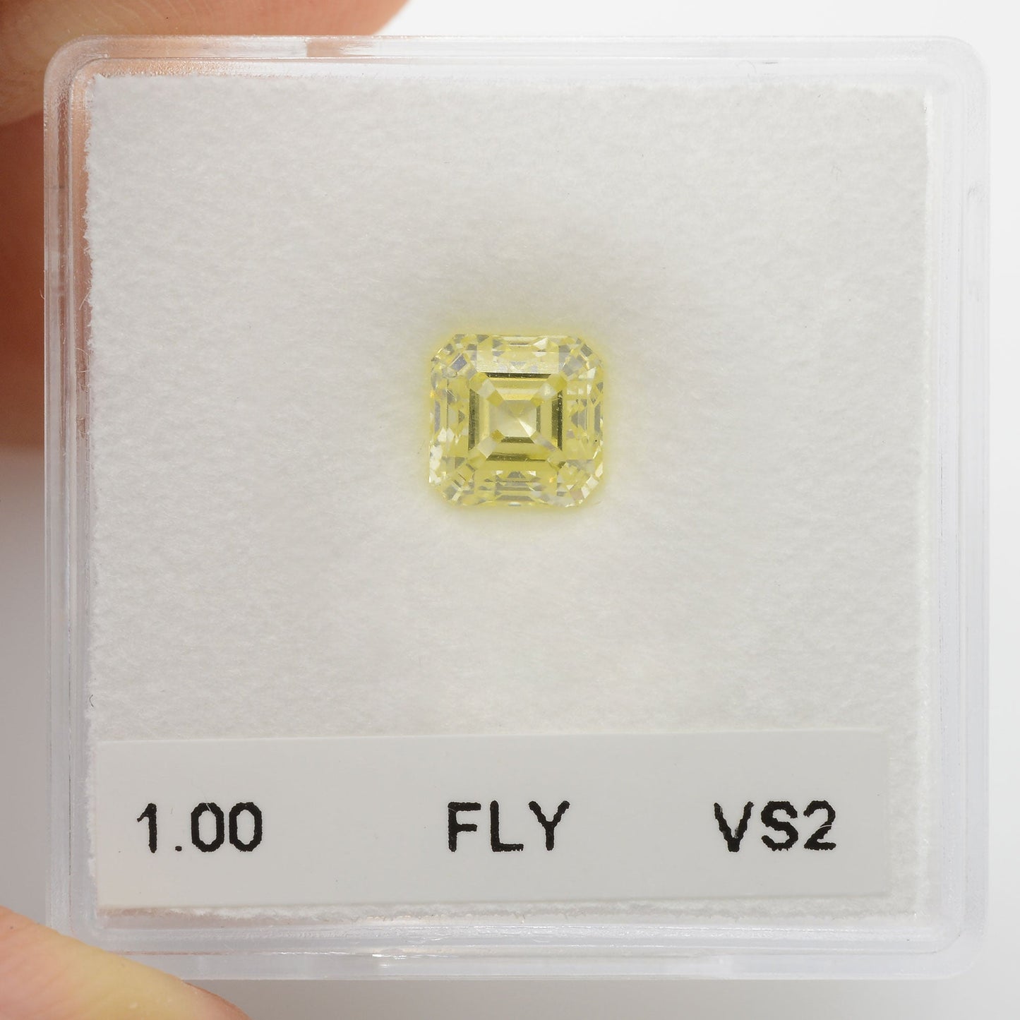 1.00 Carat Fancy Light Yellow Asscher Diamond VS2 GIA