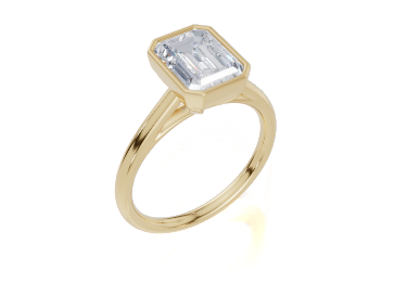 18ct Emerald 2.00Carat F/G VS/SI Cathedral Plain Bezel  Diamond Ring