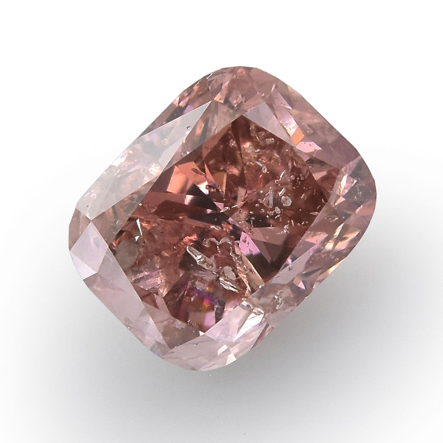 0,82 Karat Fancy Deep Orange Pink Cushion Diamant (I1) GIA