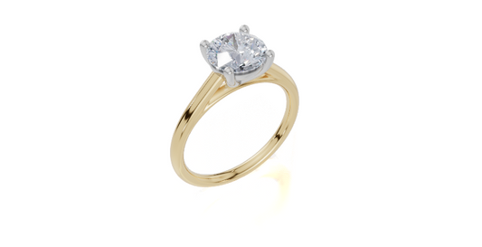 18ct Round 1.50Carat D/E/F-LG VS/VVS Cathedral Plain 4Pr  Diamond Ring