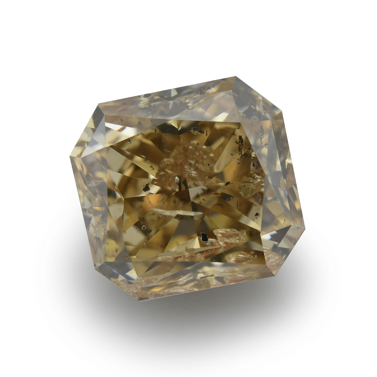 4,02 Karat Fancy Dark Yellowish Brown Radiant (I2) GIA