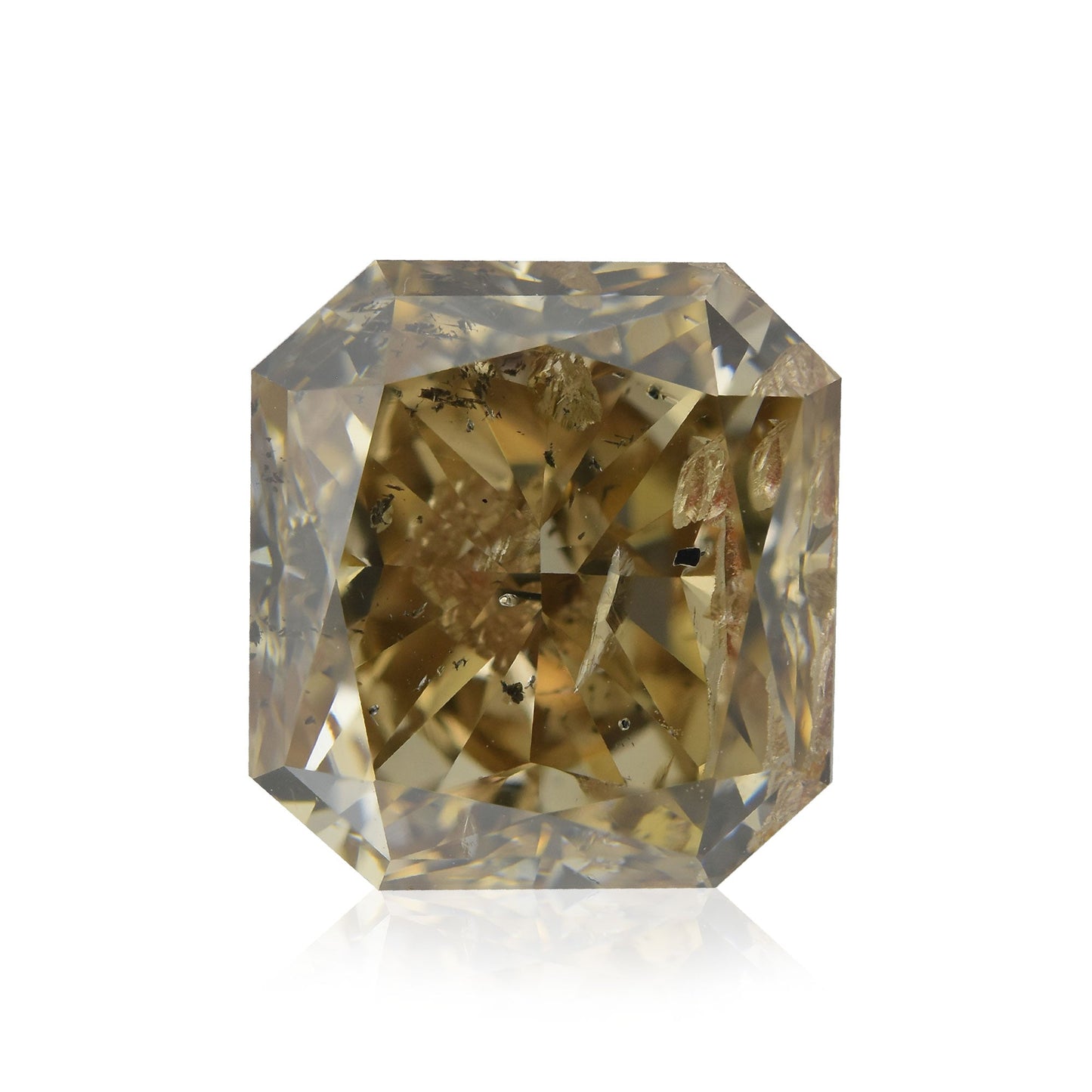 4,02 Karat Fancy Dark Yellowish Brown Radiant (I2) GIA