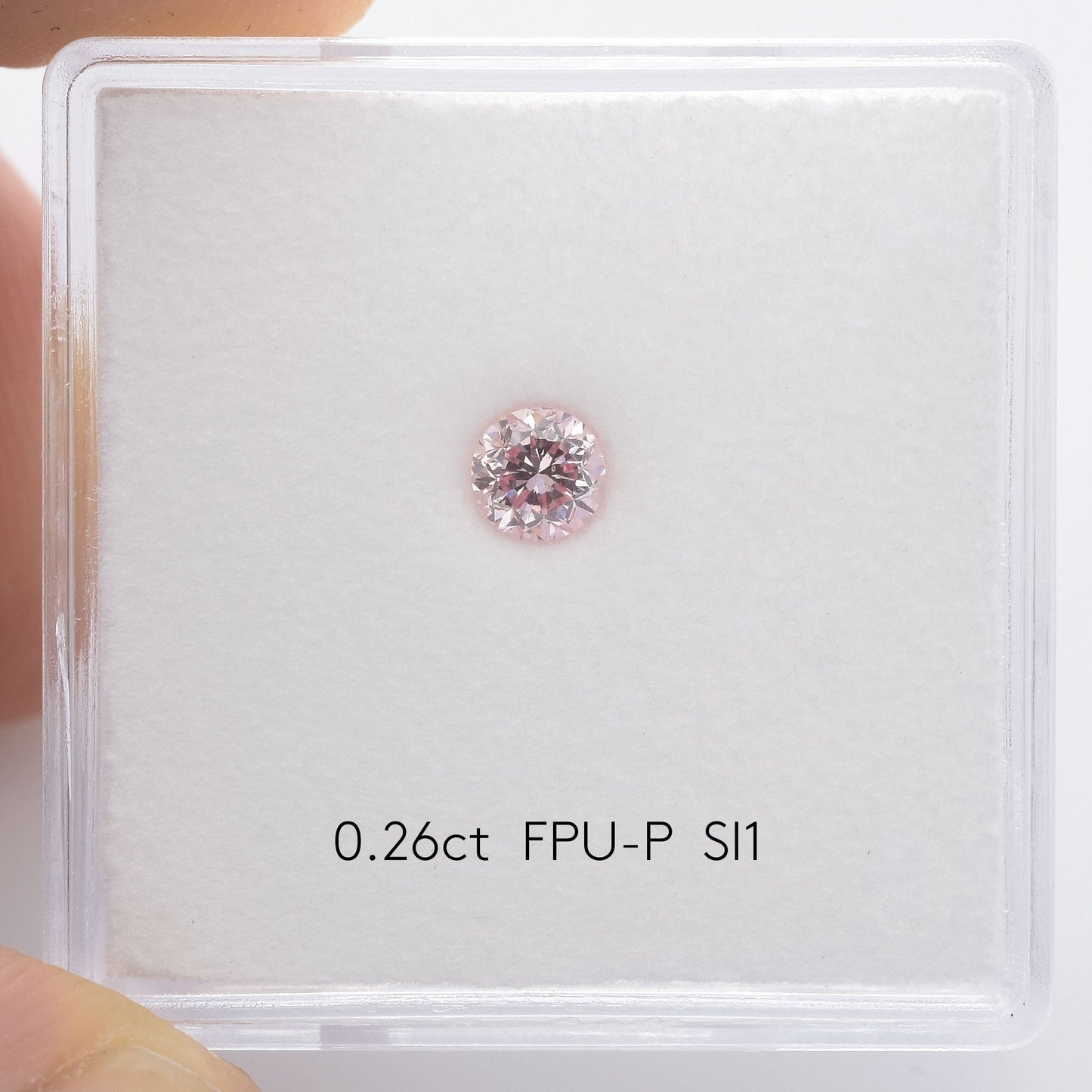 0,26 Karat Fancy Purplish Pink Runder Brillanter Argyle Diamant SI1 GIA