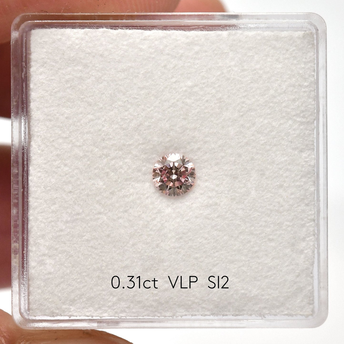 0,23 Karat sehr hellrosa runder Brillant-Diamant I2 GIA