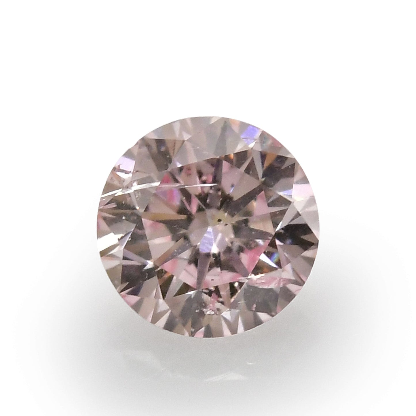 0,23 Karat sehr hellrosa runder Brillant-Diamant I2 GIA