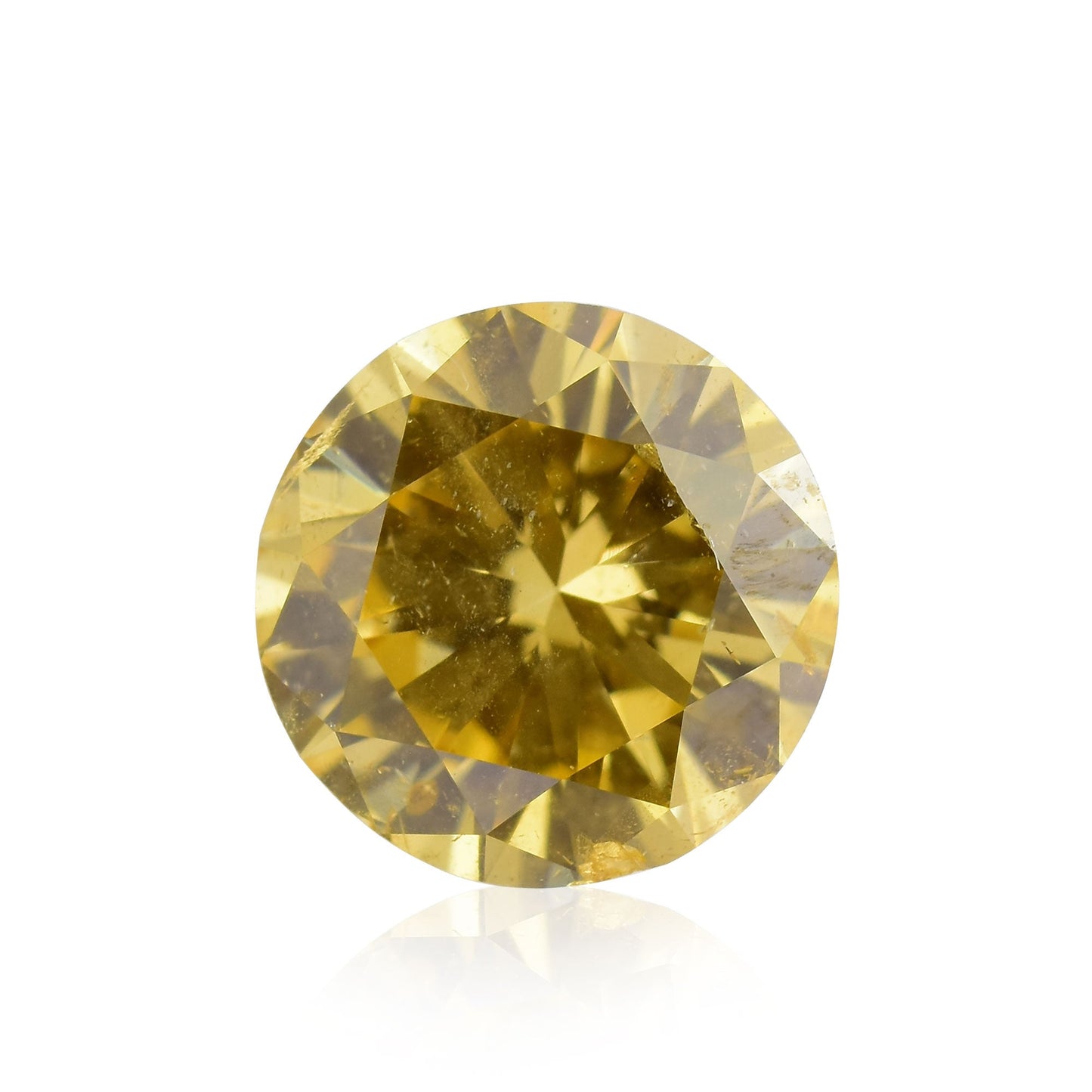 0,65 Karat Fancy Brownish Orange Yellow Round Brilliant (I1) GIA