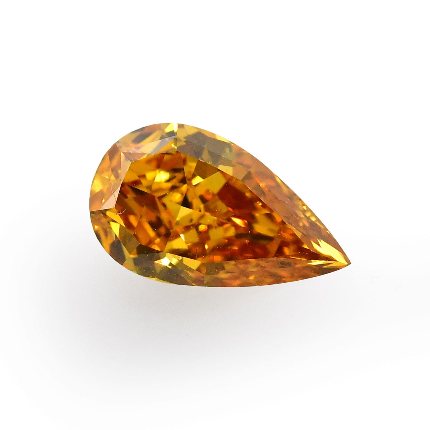 1,01 Karat Fancy Deep Orange Yellow Birnenförmiger Diamant SI1 GIA