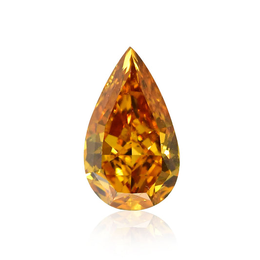 1,01 Karat Fancy Deep Orange Yellow Birnenförmiger Diamant SI1 GIA