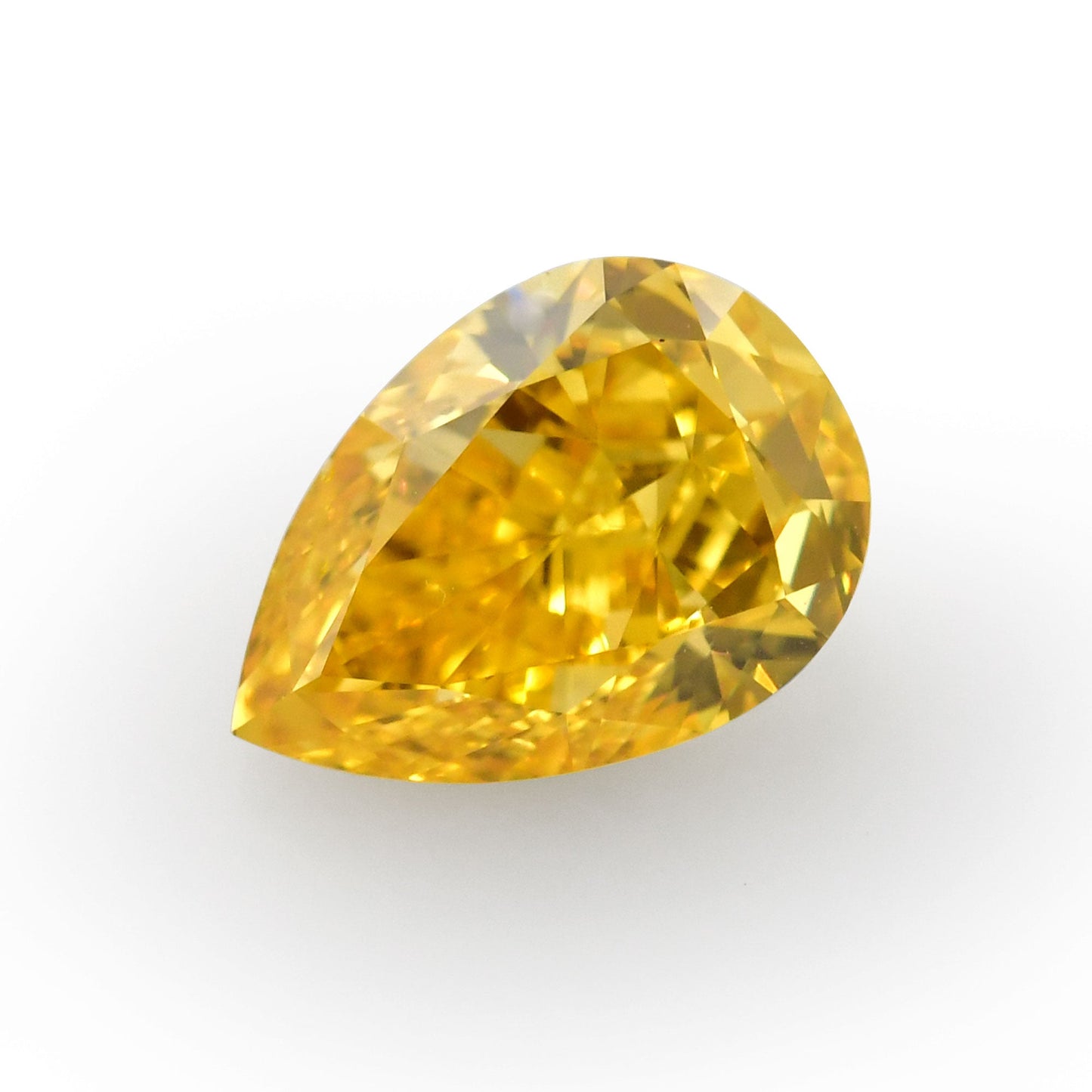 1,55 Karat Fancy Vivid Orange Yellow Birnenförmiger Diamant VVS2 GIA