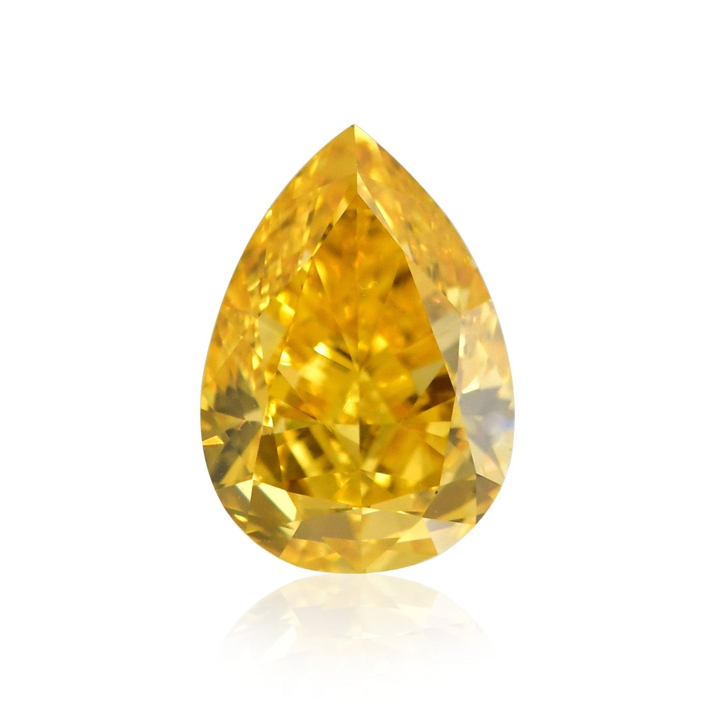 1,55 Karat Fancy Vivid Orange Yellow Birnenförmiger Diamant VVS2 GIA