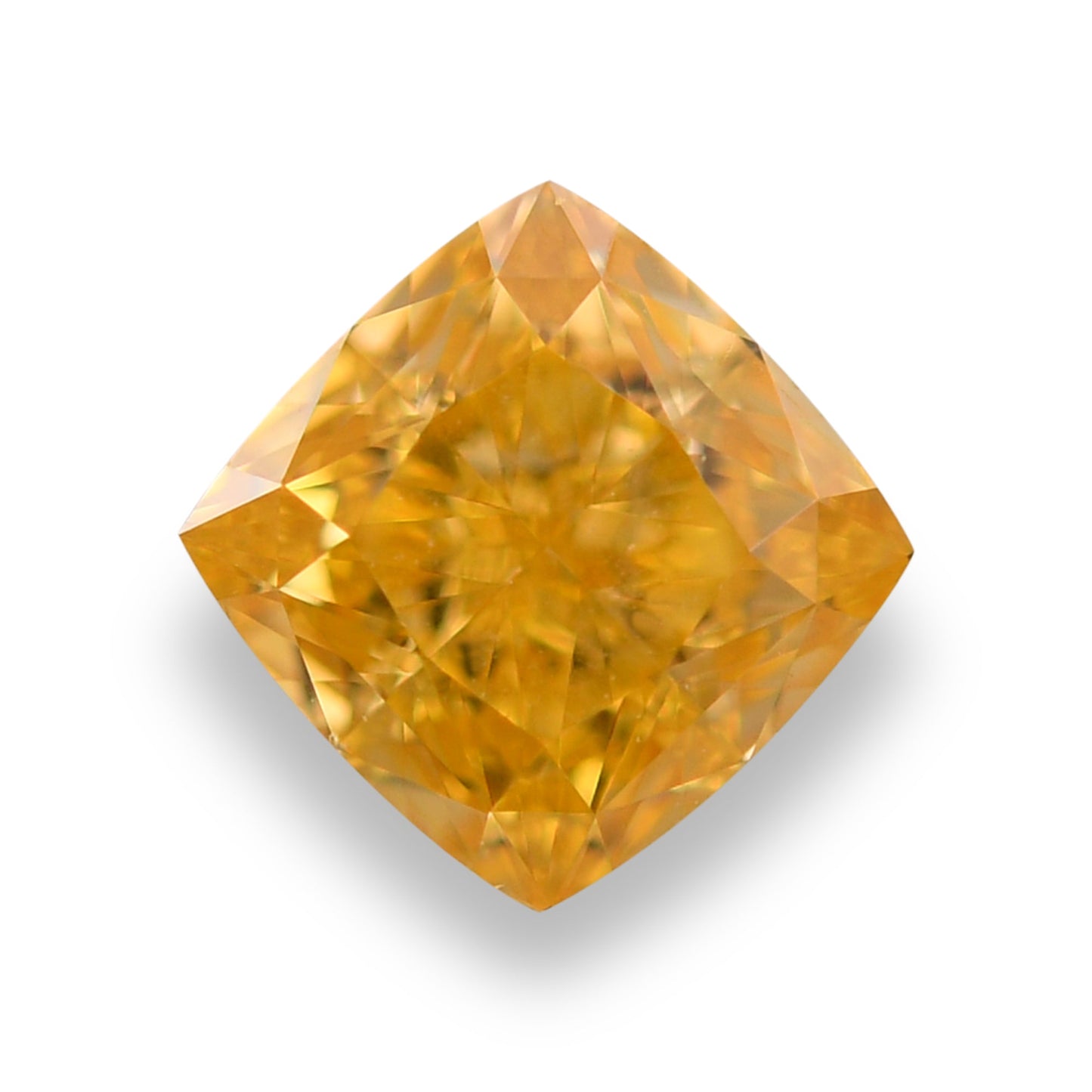 0,59 Karat Fancy Vivid Orange Yellow Cushion Diamond VS1 GIA