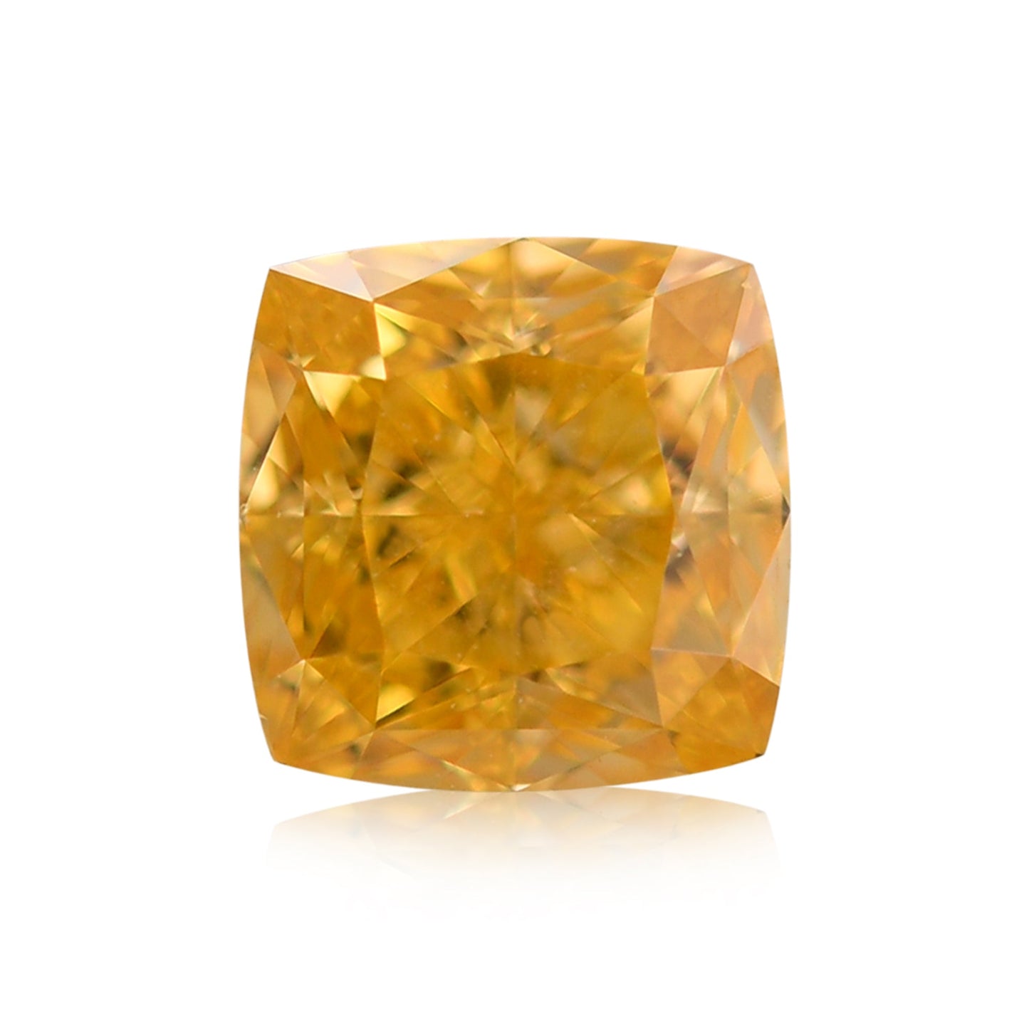 0,59 Karat Fancy Vivid Orange Yellow Cushion Diamond VS1 GIA