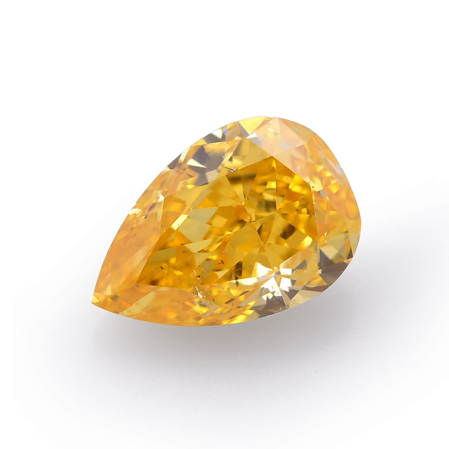0,40 Karat Fancy Intense Yellow Orange Birnenförmiger Diamant (SI2) GIA