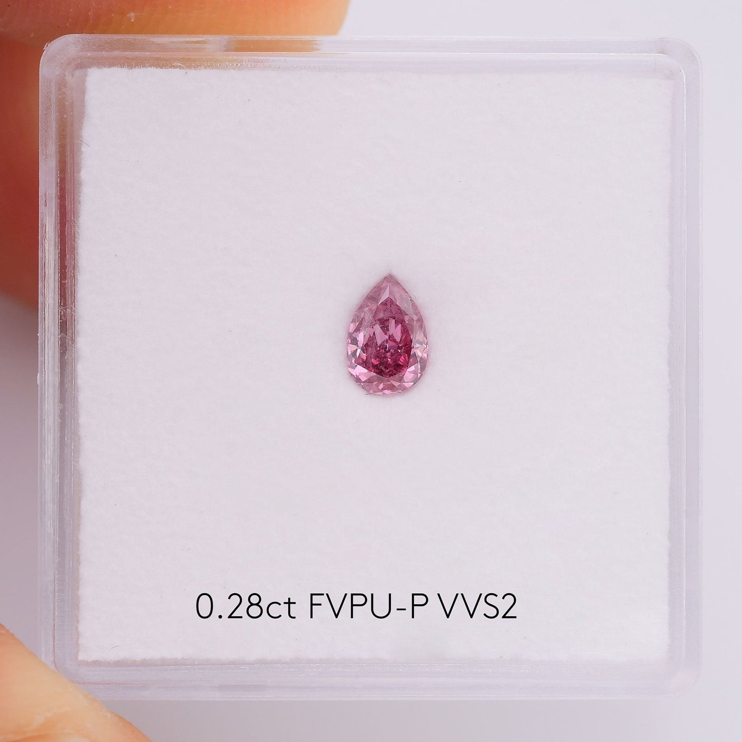 0,28 Karat Fancy Vivid Purplish Pink Birnenförmiger Diamant VVS2 GIA