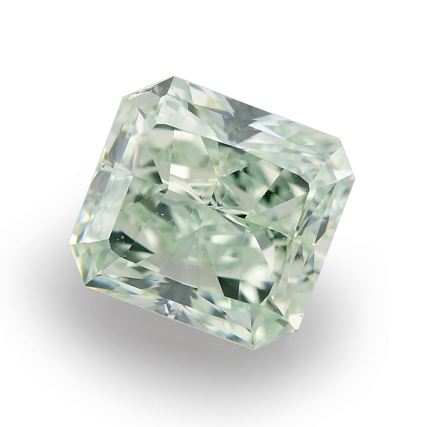 0,81 Karat Fancy Green Radiant Diamant VS2 GIA
