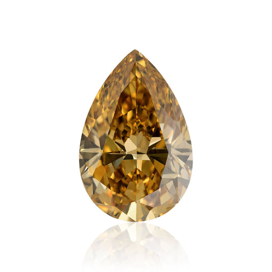 10,41 Karat Fancy Deep Brownish Yellow Birnenförmiger Diamant VS2 GIA