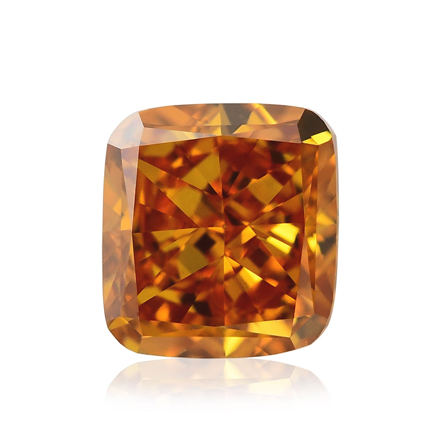 0,45 Karat Fancy Deep Yellowish Orange Cushion Diamond SI1 GIA