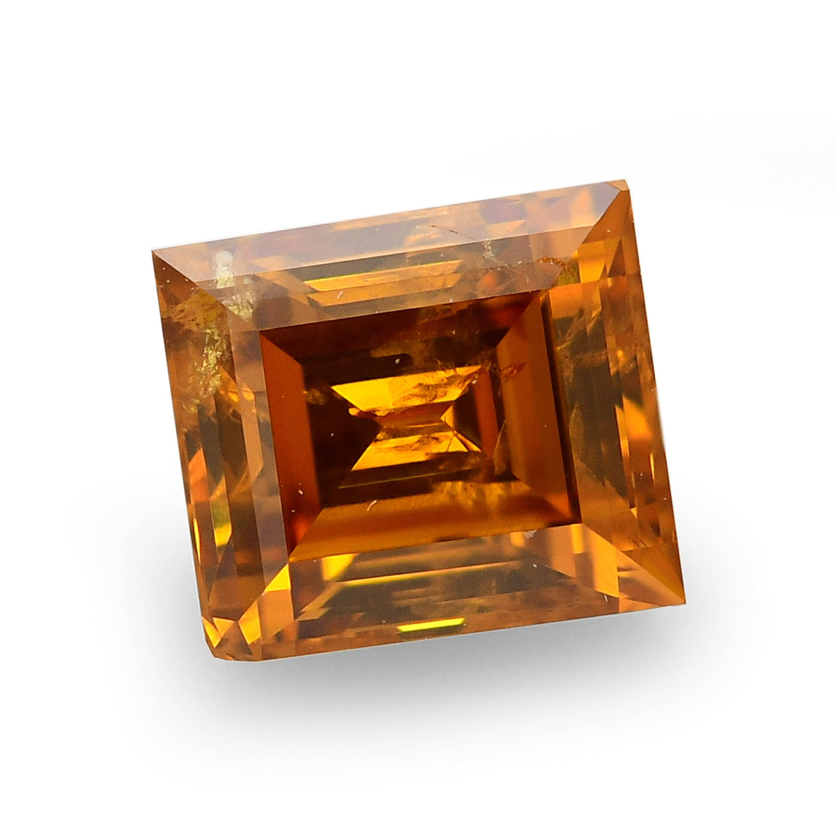 0.49 Carat Fancy Deep Yellow Orange Emerald Diamond I1 GIA