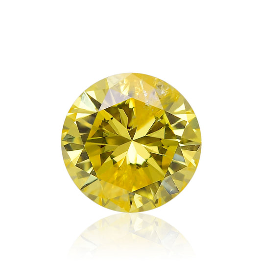 0,49 Karat Fancy Intense Yellow Round Brilliant (I1) GIA