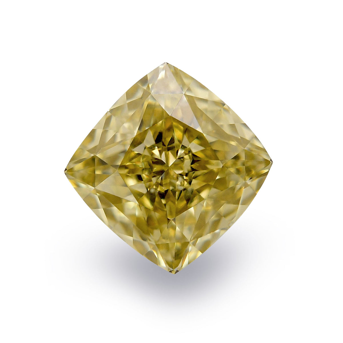 1,29 Karat Fancy Deep Brownish Greenish Yellow Cushion Diamond VVS2 GIA