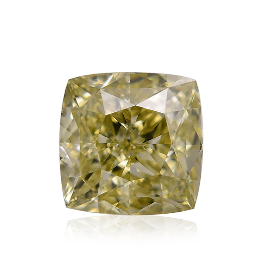 0.91 Carat Fancy Brownish Greenish Yellow Cushion Diamond VS2 GIA