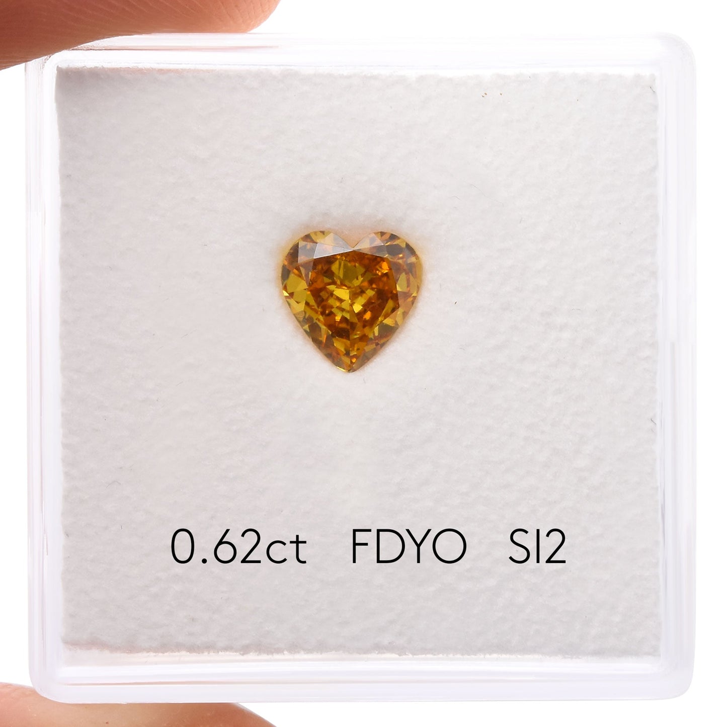 0,62 Karat Fancy Deep Yellow Orange Heart Diamant (SI2) GIA