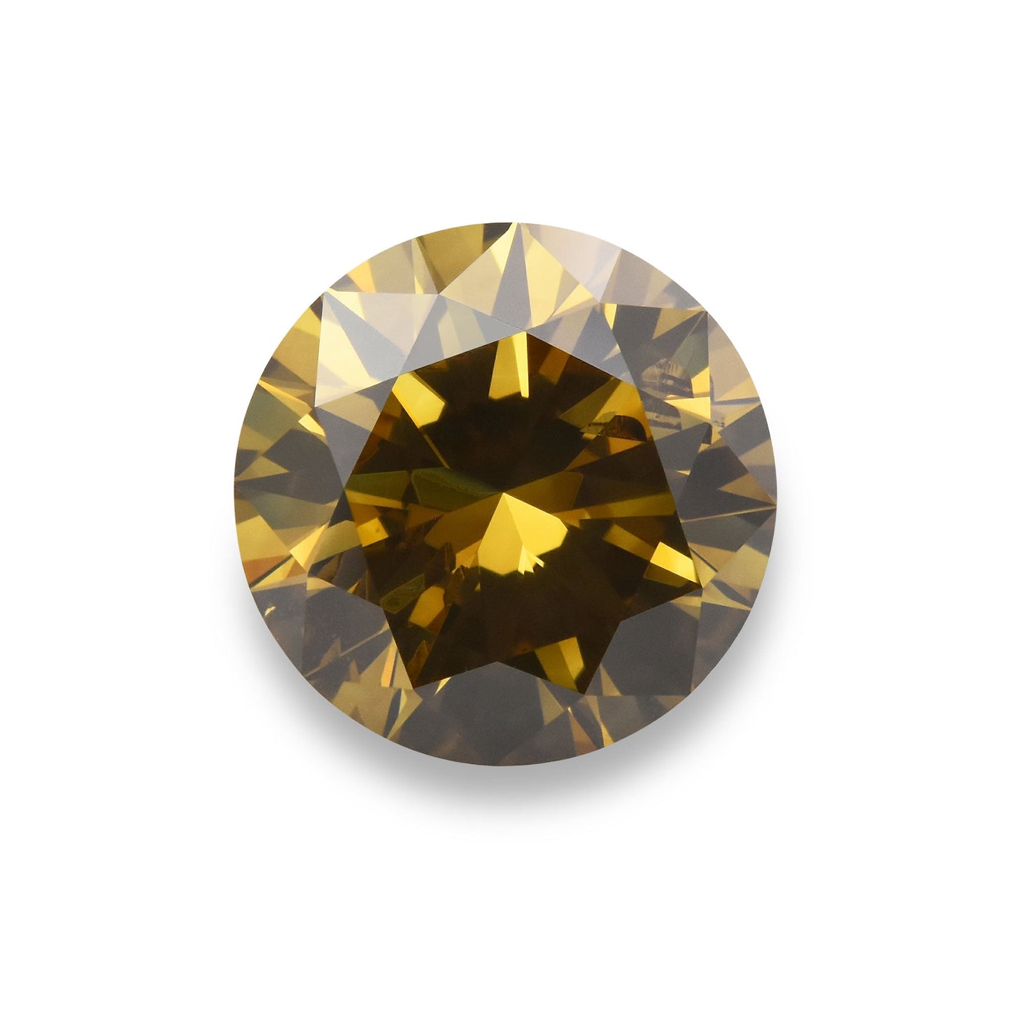 2.70 Carat Fancy Dark Brown Greenish Yellow Round Brilliant Diamond SI2 GIA