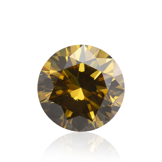 2,70 Karat, Fancy Dark Brown Greenish Yellow, runder Brillant, SI2, GIA