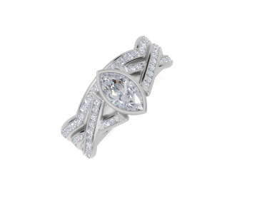 platinum Marquise 0.30 Carat F/G VS/SI Twisted Channel Bezel  Diamond Ring