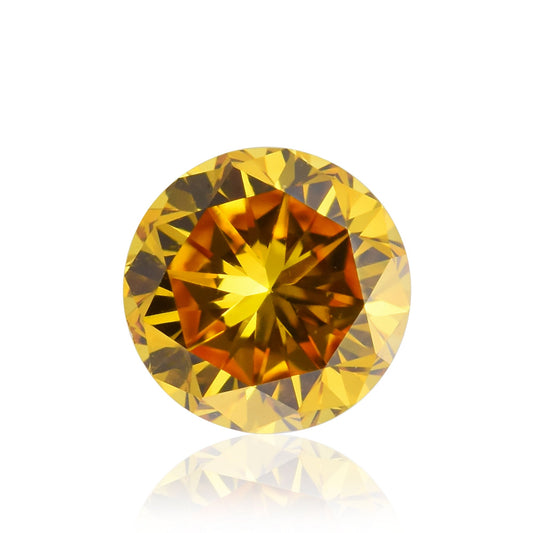 0,25 Karat Fancy Deep Orange Yellow Rundbrillant (I1) GIA