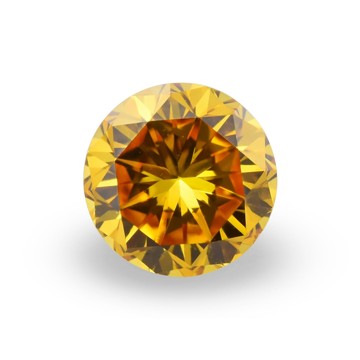 0.25 Carat Fancy Deep Orange Yellow Round Brilliant Diamond (I1) GIA