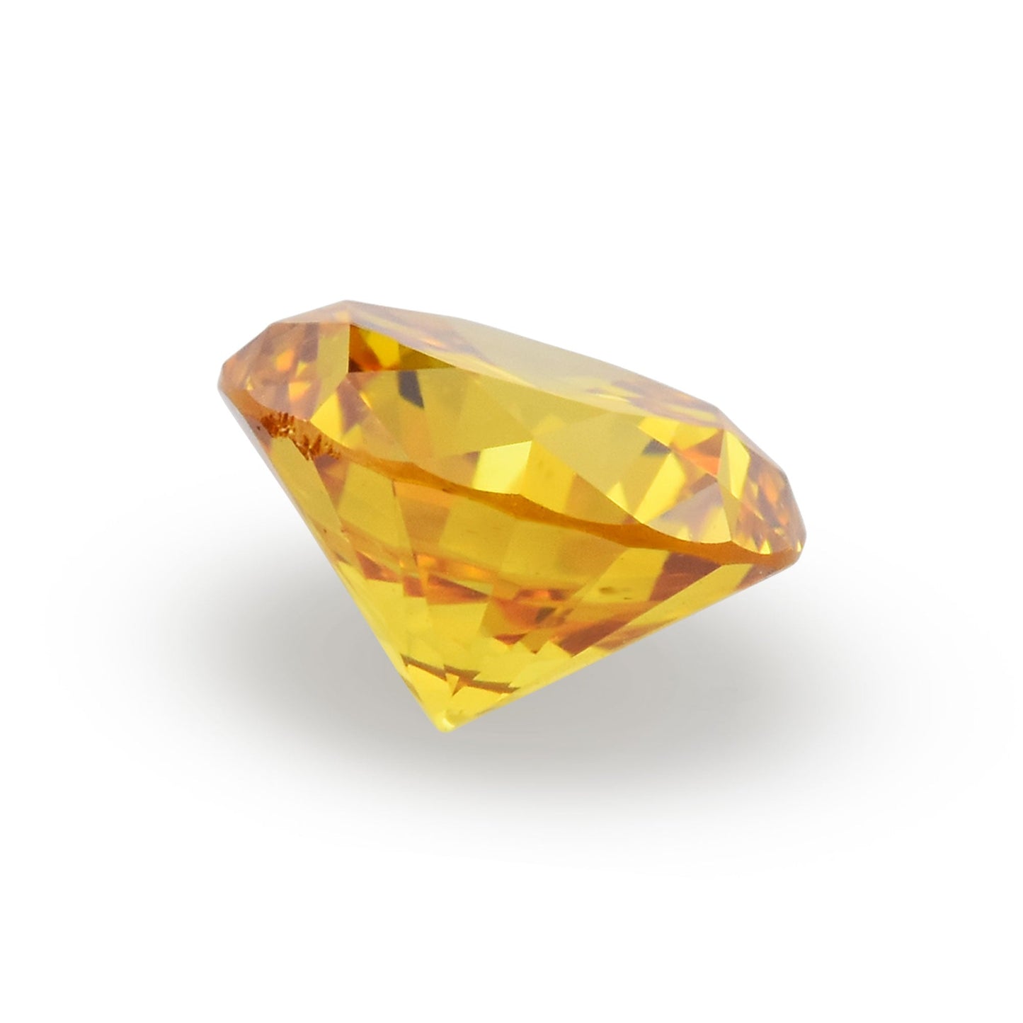 0.25 Carat Fancy Deep Orange Yellow Round Brilliant Diamond (I1) GIA