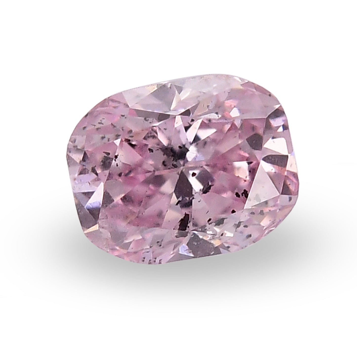 0,15 Karat Fancy Purplish Pink Cushion Diamond (I1) GIA