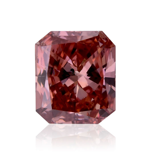 0.78 Carat Fancy Deep Pink Radiant Diamond (I1) GIA