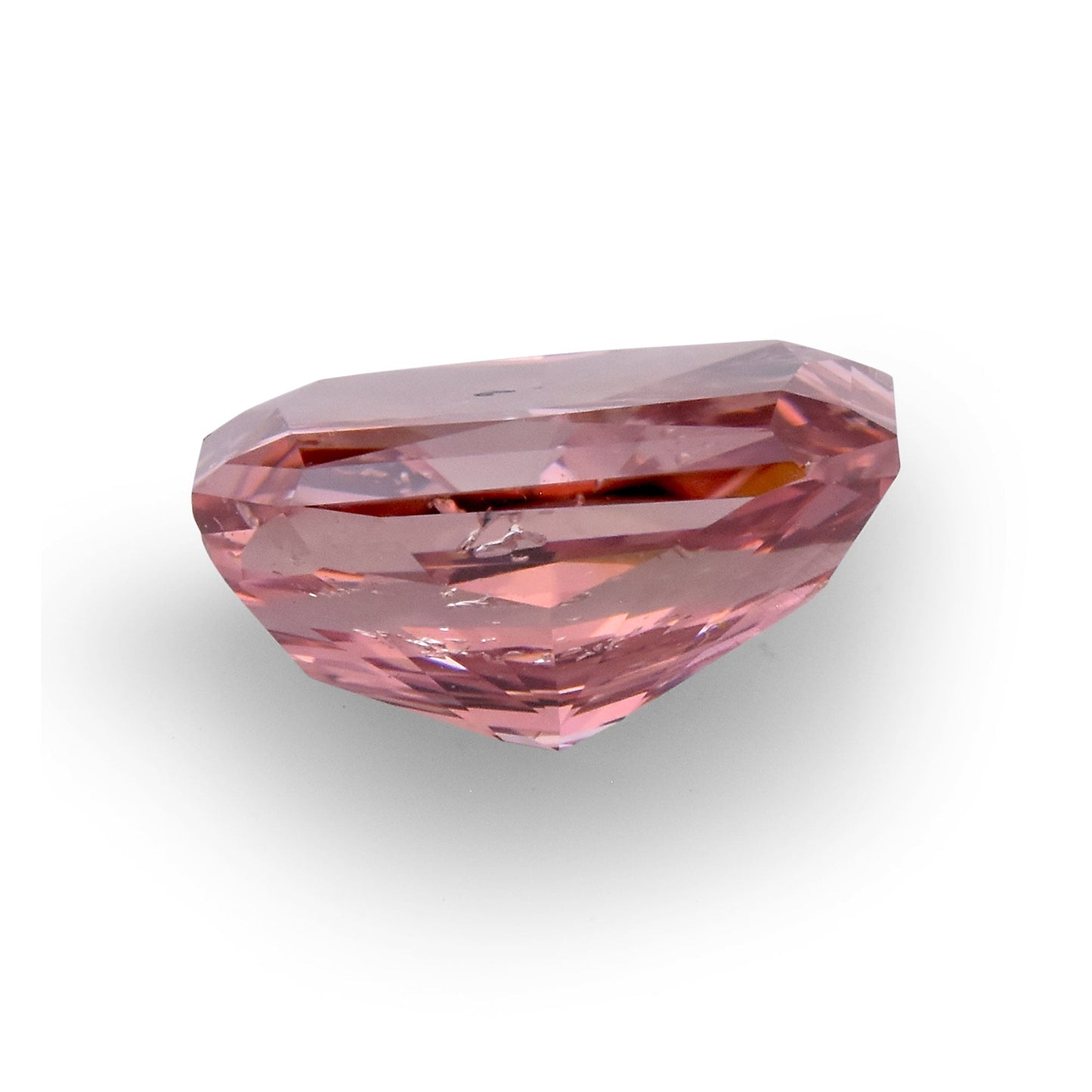 0.78 Carat Fancy Deep Pink Radiant Diamond (I1) GIA