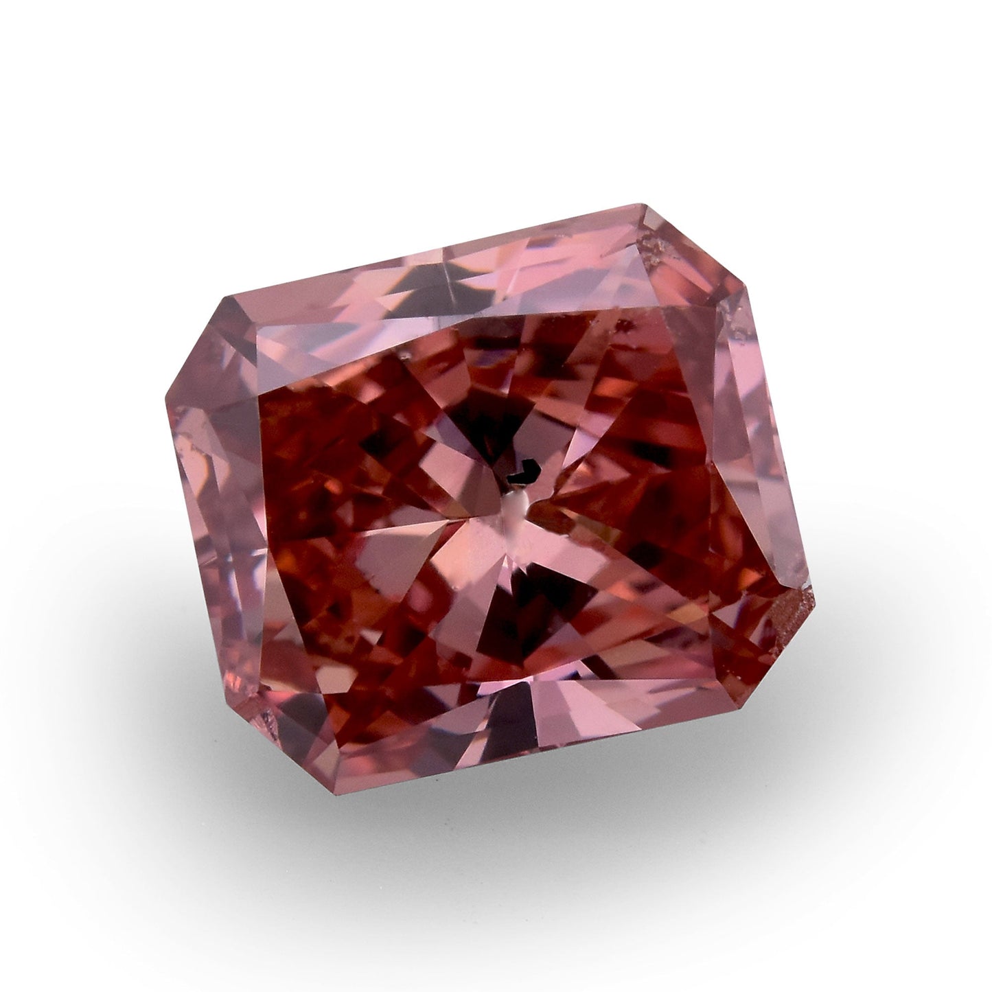 0.78 Carat Fancy Deep Pink Radiant Diamond (I1) GIA