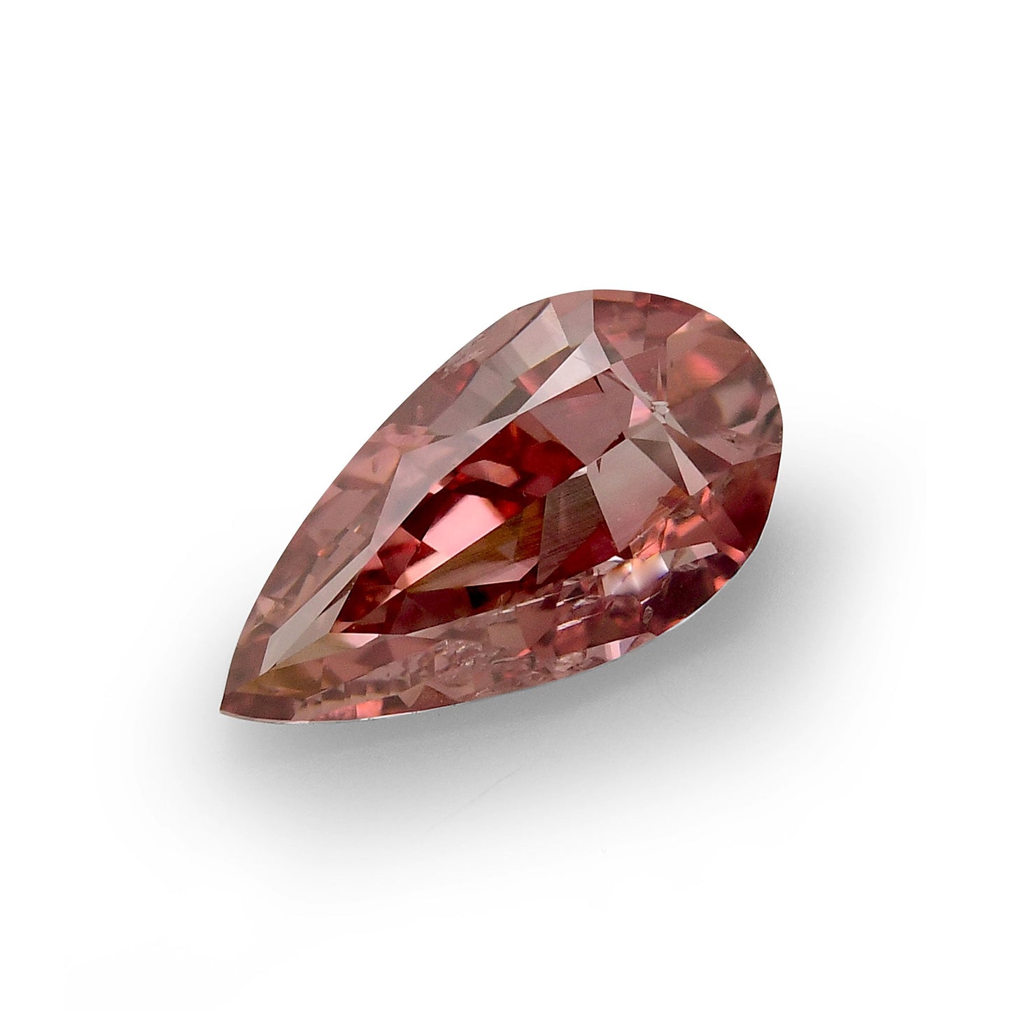 0,51 Karat Fancy Deep Orange Pink Birnenförmiger Diamant SI2 GIA