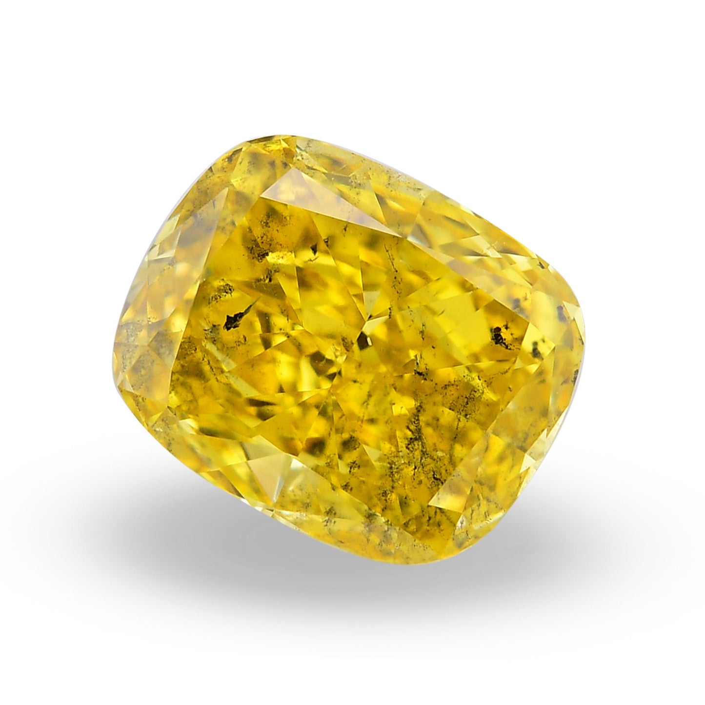 1,07 Karat Fancy Vivid Yellow Cushion Diamond I1 GIA