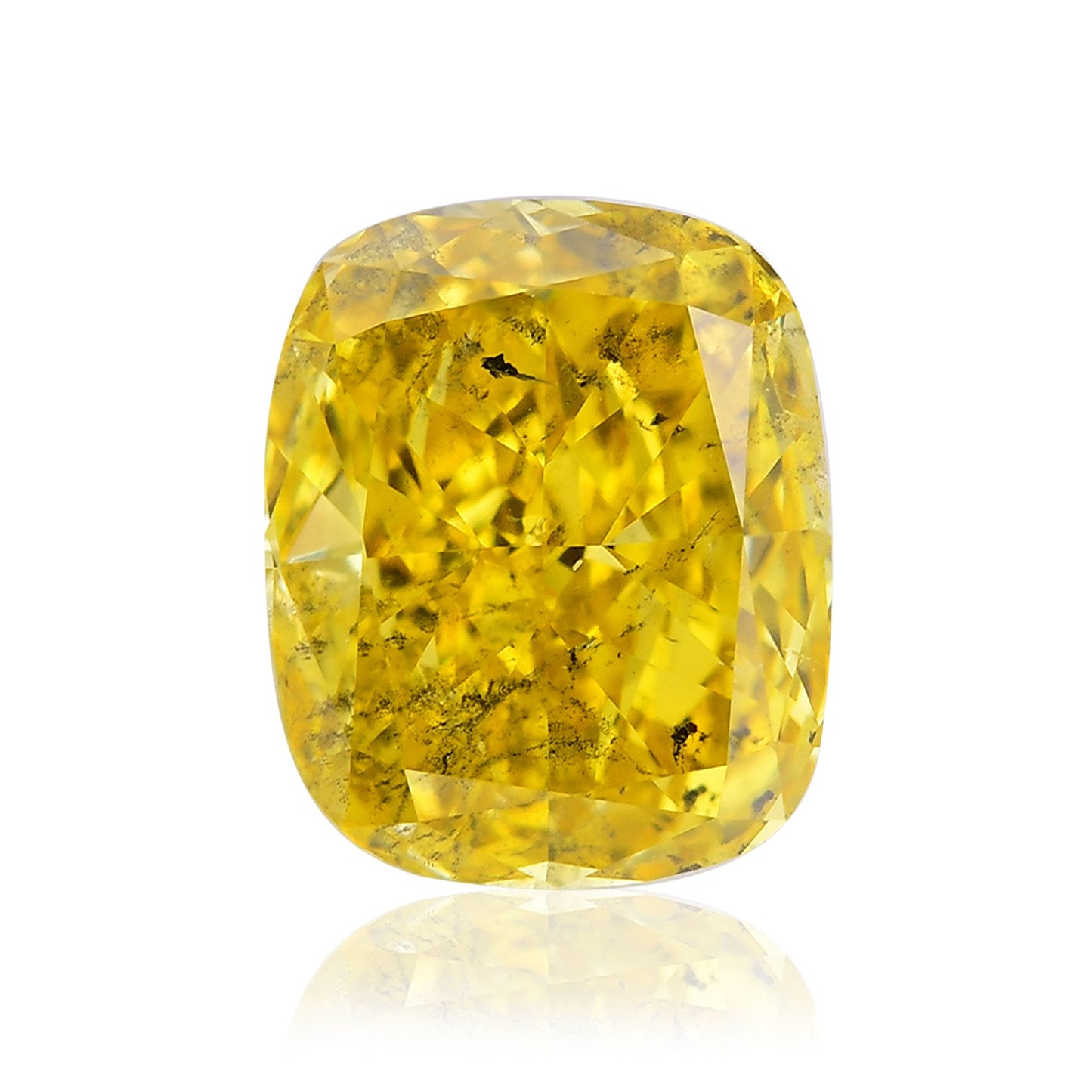 1,07 Karat Fancy Vivid Yellow Cushion Diamond I1 GIA